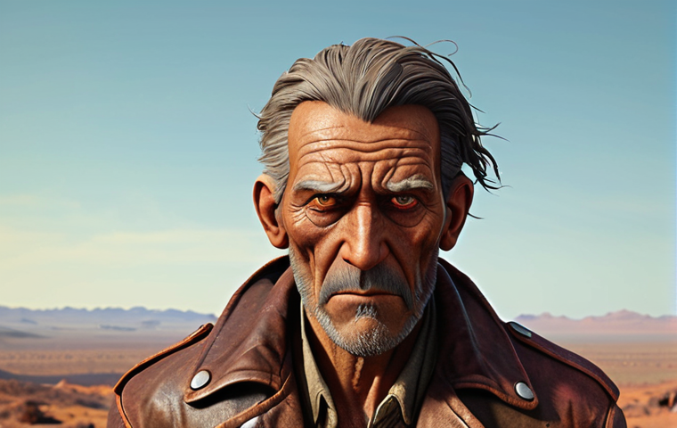 **
"A captivating character design showcasing the 'Art of Visual Storytelling.' The character's attire includes a worn leather jacket, hinting at past adventures. Pay close attention to the character's facial expression which should convey resilience and wisdom through subtle details like wrinkles around the eyes. The color palette is primarily earthy tones with a pop of vibrant color. The composition emphasizes the subject's gaze towards an unseen horizon, invoking a sense of purpose."
**