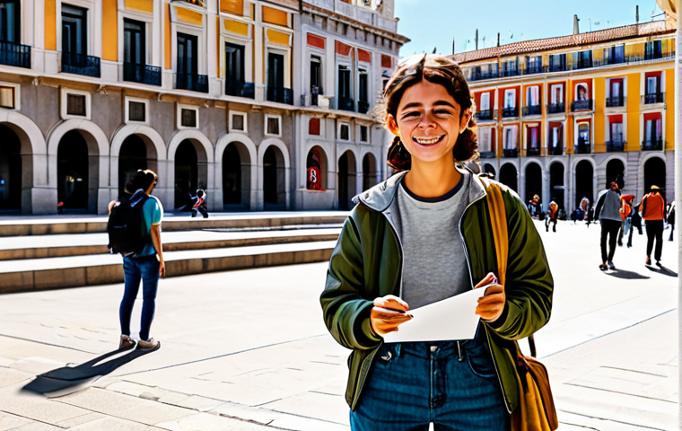 "Anatomía Expresiva en Madrid"**

Prompt: A young, aspiring character designer sketching in a vibrant, sunlit plaza in Madrid, Spain. She's wearing a comfortable, casual outfit – jeans, a t-shirt, and a light jacket – appropriate for the weather. Her sketchbook is open, displaying a character with exaggerated features showcasing strong emotions. In the background, the architecture of Madrid adds a touch of historical charm. The scene should emphasize the connection between anatomy and expression. Fully clothed, safe for work, family-friendly, professional illustration, perfect anatomy, correct proportions, natural pose, well-formed hands, proper finger count.

**