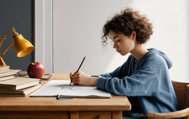 캐릭터디자인 자격증 학습에서 필요한 자료 정리 - **Prompt Title: The Genesis of Character**
    **Description:** A focused female character designer,...