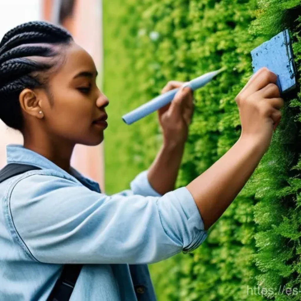 캐릭터디자인 직무에서의 지속 가능성 이슈 - A vibrant, diverse group of young adults from various ethnic backgrounds collaborating on an urban r...