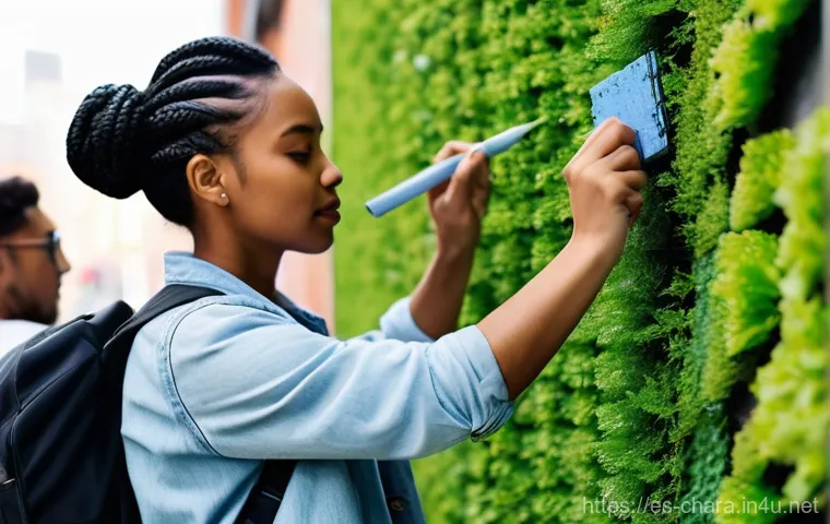 캐릭터디자인 직무에서의 지속 가능성 이슈 - A vibrant, diverse group of young adults from various ethnic backgrounds collaborating on an urban r...