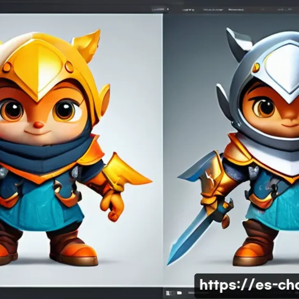 캐릭터디자인 이직 성공 전략 - A character designer's clean and professional digital portfolio displayed on a high-resolution scree...