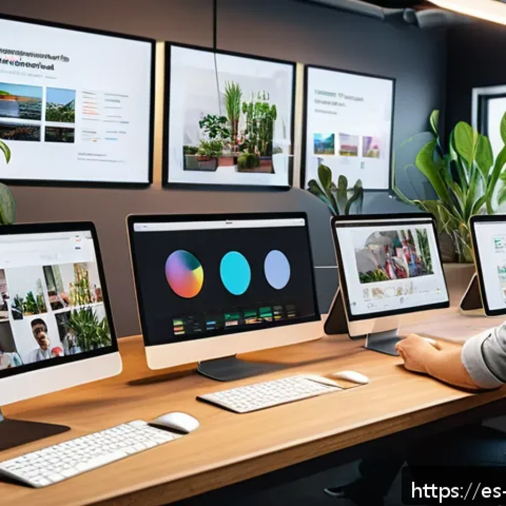 캐릭터디자인 직무에서 협업 스킬 향상 방법 - A vibrant creative workspace featuring a diverse team of character designers collaborating online vi...