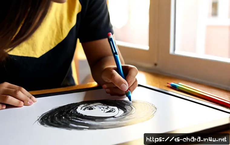 캐릭터디자인과 2D 애니메이션 제작기법 - Photorealistic creative studio scene in Madrid, a young Hispanic character design student sketching ...